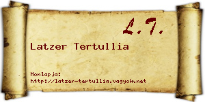 Latzer Tertullia névjegykártya